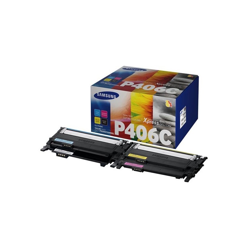 HP oryginalny toner SU375A, CLT-P406C, CMYK, 1500, 3*1000s, P406C, 4 pack, Samsung CLP-360, CLP-365, CLX-3300, 3305, Xpress C-4 
