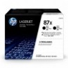 HP oryginalny toner CF287XD, black, 36000 (2x18000)s, HP 87X, HP LaserJet Enterprise M506dh,dn,n,x, M501n, dual pack, 2x2,7 kg, 