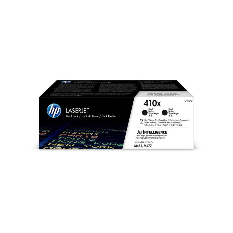 HP oryginalny toner CF410XD, black, 13000 (2x6500)s, HP 410X, high capacity, HP LJ Pro M452, MFP M377, MFP M477, dual pack, 680 