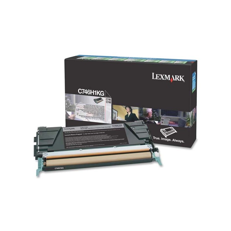 Lexmark oryginalny toner C746H1KG, black, 12000s, high capacity, return, Lexmark C746DN, C746DTN, C746N, C748DE, C748DTE, C748E 