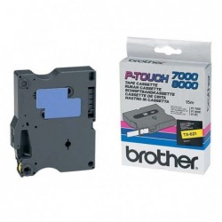 Brother oryginalny taśma do drukarek etykiet, Brother, TX-621, czarny druk/żółty podkład, laminowane, 8m, 9mm - 1