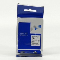 Master tape kompatybilny taśma do drukarek etykiet, dla Brother, PT-S721, czarny druk/zielony podkład, nielaminowany, 8m, 9mm - 