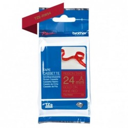 Brother oryginalny taśma do drukarek etykiet, Brother, TZE-RW54, złoty druk/red satin (czerwone wino) podkład, tekstylny, 4m, 2 