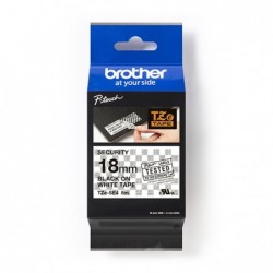 Brother oryginalny taśma do drukarek etykiet, Brother, TZE-SE4, czarny druk/biały podkład, laminowane, 8m, 18mm, uzupełniacz - 1