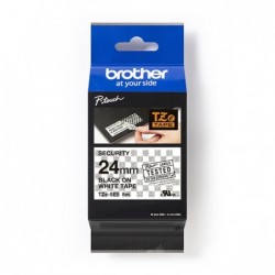 Brother oryginalny taśma do drukarek etykiet, Brother, TZE-SE5, czarny druk/biały podkład, laminowane, 8m, 24mm, uzupełniacz - 1