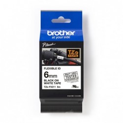 Brother oryginalny taśma do drukarek etykiet, Brother, TZE-FX211, czarny druk/biały podkład, laminowane, 8m, 6mm, flexibilní - 1