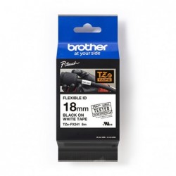 Brother oryginalny taśma do drukarek etykiet, Brother, TZEFX241, czarny druk/biały podkład, laminowane, 8m, 18mm, flexibilní - 1