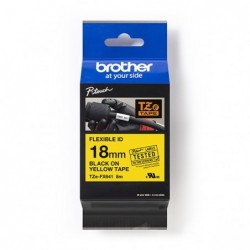 Brother oryginalny taśma do drukarek etykiet, Brother, TZE-FX641, czarny druk/żółty podkład, laminowane, 8m, 18mm, flexibilní - 