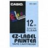 Casio oryginalny taśma do drukarek etykiet, Casio, XR-12X1, czarny druk/przezroczysty podkład, nielaminowany, 8m, 12mm - 1