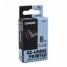 Casio oryginalny taśma do drukarek etykiet, Casio, XR-6X1, czarny druk/przezroczysty podkład, 6mm - 1