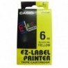 Casio oryginalny taśma do drukarek etykiet, Casio, XR-6YW1, czarny druk/żółty podkład, nielaminowany, 8m, 6mm - 1