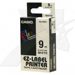 Casio oryginalny taśma do drukarek etykiet, Casio, XR-9WE1, czarny druk/biały podkład, nielaminowany, 8m, 9mm - 1