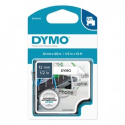 Dymo oryginalny taśma do drukarek etykiet, Dymo, 16957, S0718040, czarny druk/biały podkład, 3.5m, 12mm, D1 specjalna - elastyc 