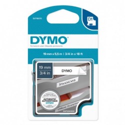 Dymo oryginalny taśma do drukarek etykiet, Dymo, 16960, S0718070, czarny druk/biały podkład, 5.5m, 19mm, D1 specjalna - poliest 
