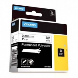 Dymo oryginalny taśma do drukarek etykiet, Dymo, 1734523, czarny druk/biały podkład, 5.5m, 24mm, RHINO poliestrowa trwała - 1