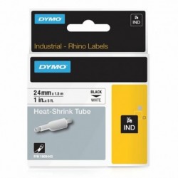 Dymo oryginalny taśma do drukarek etykiet, Dymo, 1805443, czarny druk/biały podkład, 1.5m, 24mm, RHINO rurka termokurczliwa - 1
