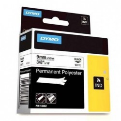 Dymo oryginalny taśma do drukarek etykiet, Dymo, 18482, czarny druk/biały podkład, 5.5m, 9mm, RHINO poliestrowa trwała - 1