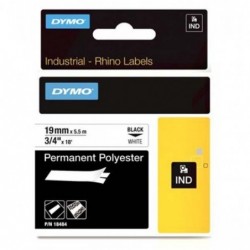 Dymo oryginalny taśma do drukarek etykiet, Dymo, 18484, czarny druk/biały podkład, 5.5m, 19mm, RHINO poliestrowa trwała - 1