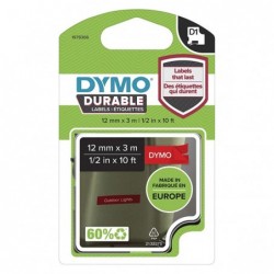 Dymo oryginalny taśma do drukarek etykiet, Dymo, 1978366, w kolorze białym druk/czerwony podkład, 3m, 12mm, D1, trwałe winylowe 