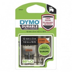 Dymo oryginalny taśma do drukarek etykiet, Dymo, 1978367, czarny druk/pomarańczowy podkład, 3m, 12mm, D1, trwałe winylowe - 1