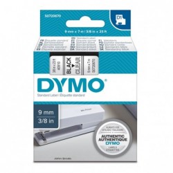Dymo oryginalny taśma do drukarek etykiet, Dymo, 40910, S0720670, czarny druk/przezroczysta podkład, 7m, 9mm, D1 - 2