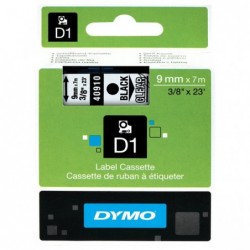 Dymo oryginalny taśma do drukarek etykiet, Dymo, 40910, S0720670, czarny druk/przezroczysta podkład, 7m, 9mm, D1 - 3