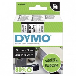 Dymo oryginalny taśma do drukarek etykiet, Dymo, 40913, S0720680, czarny druk/biały podkład, 7m, 9mm, D1 - 1