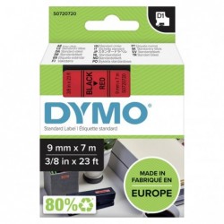 Dymo oryginalny taśma do drukarek etykiet, Dymo, 40917, S0720720, czarny druk/czerwony podkład, 7m, 9mm, D1 - 1