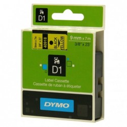 Dymo oryginalny taśma do drukarek etykiet, Dymo, 40918, S0720730, czarny druk/żółty podkład, 7m, 9mm, D1 - 3