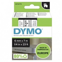 Dymo oryginalny taśma do drukarek etykiet, Dymo, 43610, S0720770, czarny druk/przezroczysty podkład, 7m, 6mm, D1 - 1
