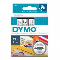 Dymo oryginalny taśma do drukarek etykiet, Dymo, 43610, S0720770, czarny druk/przezroczysty podkład, 7m, 6mm, D1 - 2