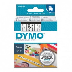 Dymo oryginalny taśma do drukarek etykiet, Dymo, 43613, S0720780, czarny druk/biały podkład, 7m, 6mm, D1 - 2
