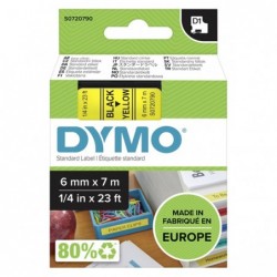 Dymo oryginalny taśma do drukarek etykiet, Dymo, 43618, S0720790, czarny druk/żółty podkład, 7m, 6mm, D1 - 1