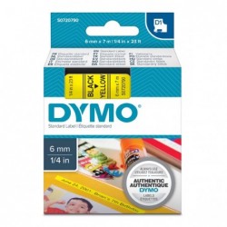 Dymo oryginalny taśma do drukarek etykiet, Dymo, 43618, S0720790, czarny druk/żółty podkład, 7m, 6mm, D1 - 2