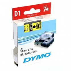 Dymo oryginalny taśma do drukarek etykiet, Dymo, 43618, S0720790, czarny druk/żółty podkład, 7m, 6mm, D1 - 3