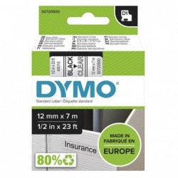 Dymo oryginalny taśma do drukarek etykiet, Dymo, 45010, S0720500, czarny druk/przezroczysty podkład, 7m, 12mm, D1 - 1