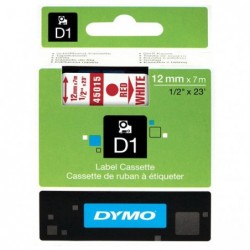 Dymo oryginalny taśma do drukarek etykiet, Dymo, 45015, S0720550, czerwony druk/biały podkład, 7m, 12mm, D1 - 3