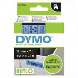 Dymo oryginalny taśma do drukarek etykiet, Dymo, 45016, S0720560, czarny druk/niebieski podkład, 7m, 12mm, D1 - 1