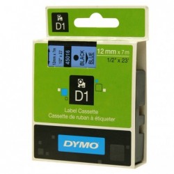 Dymo oryginalny taśma do drukarek etykiet, Dymo, 45016, S0720560, czarny druk/niebieski podkład, 7m, 12mm, D1 - 3