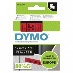 Dymo oryginalny taśma do drukarek etykiet, Dymo, 45017, S0720570, czarny druk/czerwony podkład, 7m, 12mm, D1 - 1