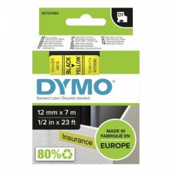 Dymo oryginalny taśma do drukarek etykiet, Dymo, 45018, S0720580, czarny druk/żółty podkład, 7m, 12mm, D1 - 1