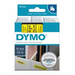 Dymo oryginalny taśma do drukarek etykiet, Dymo, 45018, S0720580, czarny druk/żółty podkład, 7m, 12mm, D1 - 2