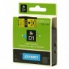 Dymo oryginalny taśma do drukarek etykiet, Dymo, 45018, S0720580, czarny druk/żółty podkład, 7m, 12mm, D1 - 3