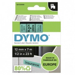 Dymo oryginalny taśma do drukarek etykiet, Dymo, 45019, S0720590, czarny druk/zielony podkład, 7m, 12mm, D1 - 1