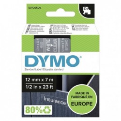Dymo oryginalny taśma do drukarek etykiet, Dymo, 45020, S0720600, biały druk/przezroczysta podkład, 7m, 12mm, D1 - 1