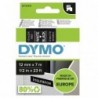 Dymo oryginalny taśma do drukarek etykiet, Dymo, 45021, S0720610, biały druk/czarny podkład, 7m, 12mm, D1 - 1
