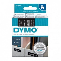 Dymo oryginalny taśma do drukarek etykiet, Dymo, 45021, S0720610, biały druk/czarny podkład, 7m, 12mm, D1 - 2