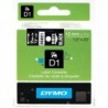 Dymo oryginalny taśma do drukarek etykiet, Dymo, 45021, S0720610, biały druk/czarny podkład, 7m, 12mm, D1 - 3