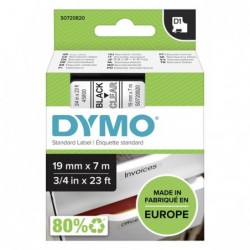 Dymo oryginalny taśma do drukarek etykiet, Dymo, 45800, S0720820, czarny druk/przezroczysty podkład, 7m, 19mm, D1 - 1