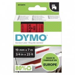 Dymo oryginalny taśma do drukarek etykiet, Dymo, 45807, S0720870, czarny druk/czerwony podkład, 7m, 19mm, D1 - 1